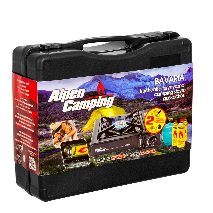 Kuchenka turystyczna Alpen Camping Bavaria + 4x kartusze