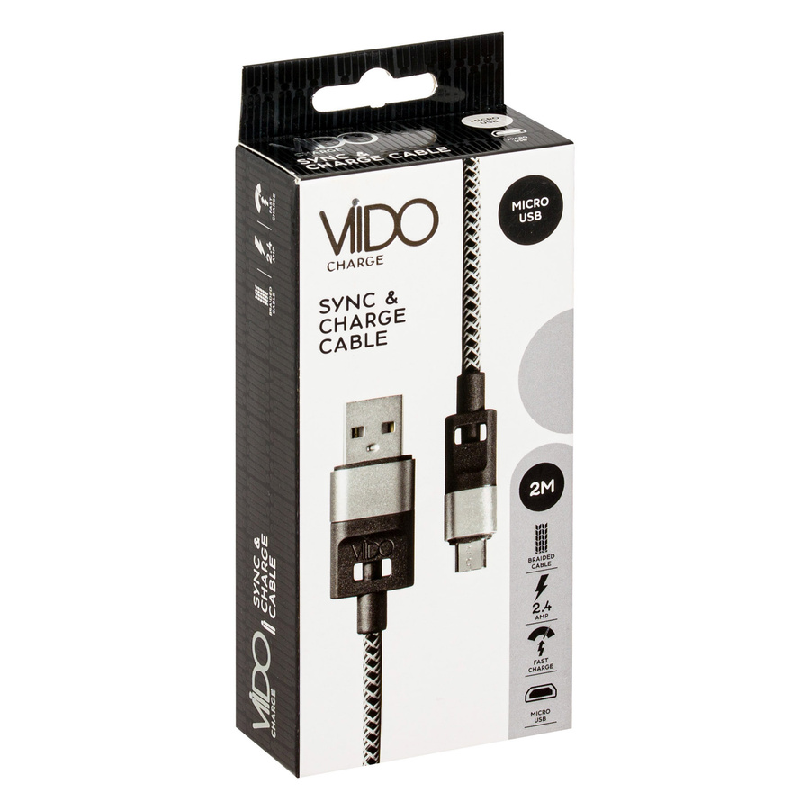 Przewód Viido USB-microUSB 2m czarny