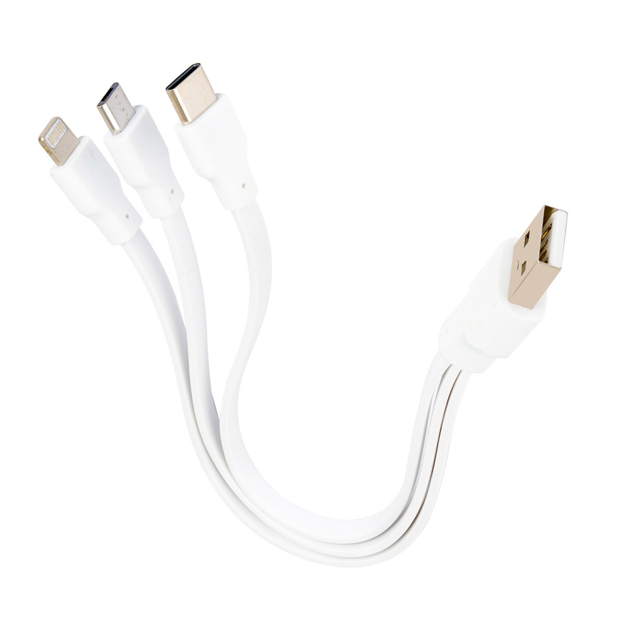 Przewód multi USB 20 cm 3w1 - USB typ C / microUSB / Lightning