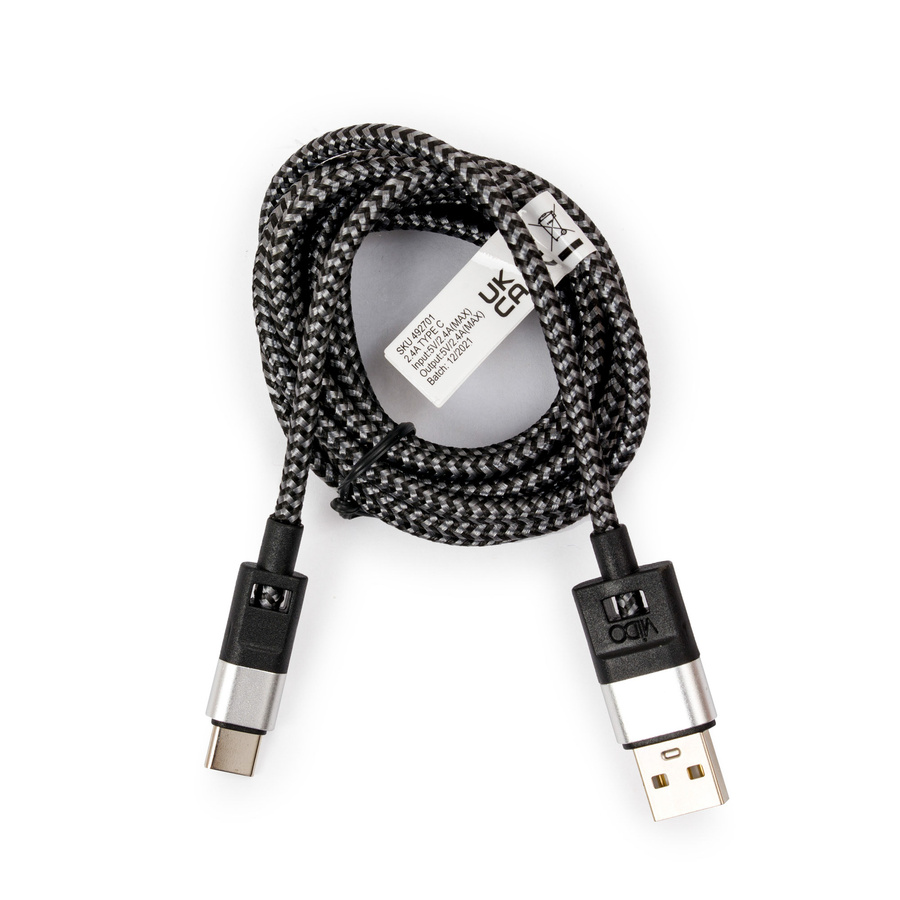 Przewód Viido USB - USB typ C 2.4A 2M czarny