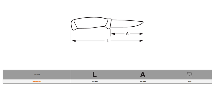 Nóż BAHCO 1446-FLOAT - Ratowniczy i niezatapialny nóż fluorescencyjny