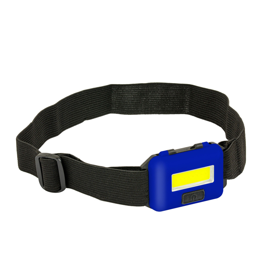 Latarka czołowa COB - niebieska