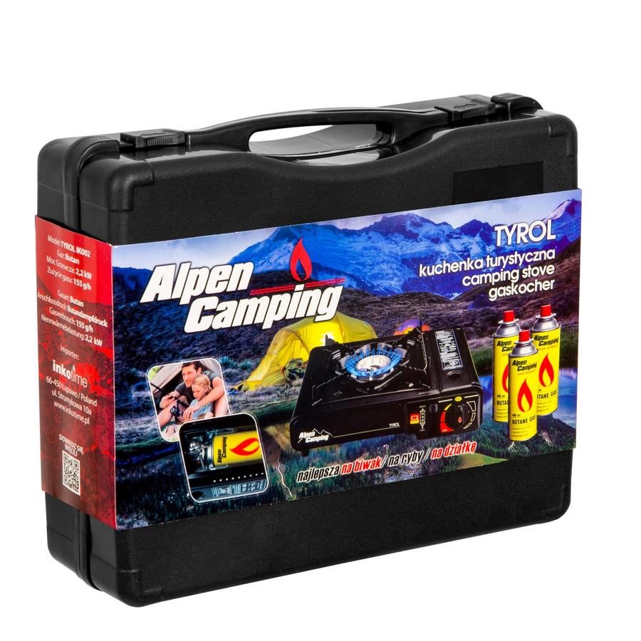 Kuchenka turystyczna Alpen Camping Tyrol + 4x kartusz