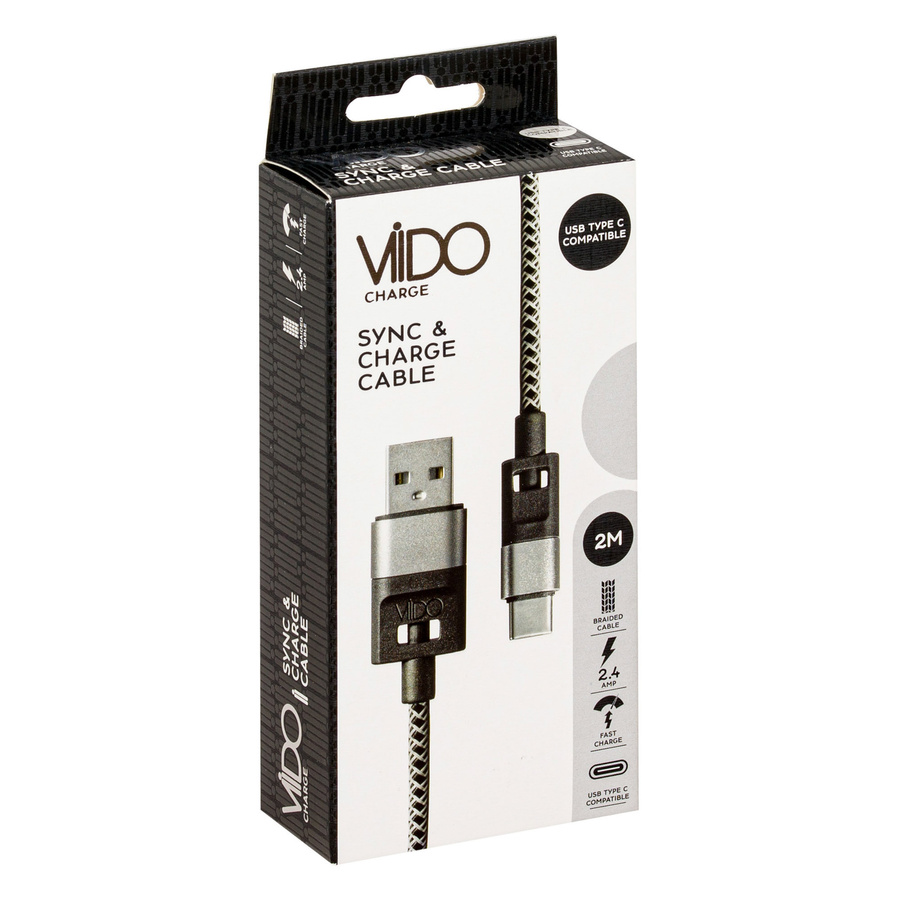 Przewód Viido USB - USB typ C 2.4A 2M czarny