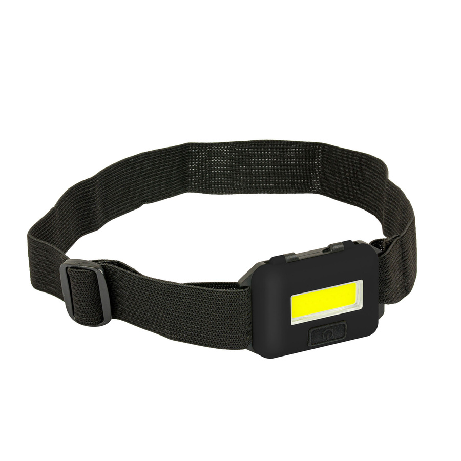 Latarka czołowa COB - czarna