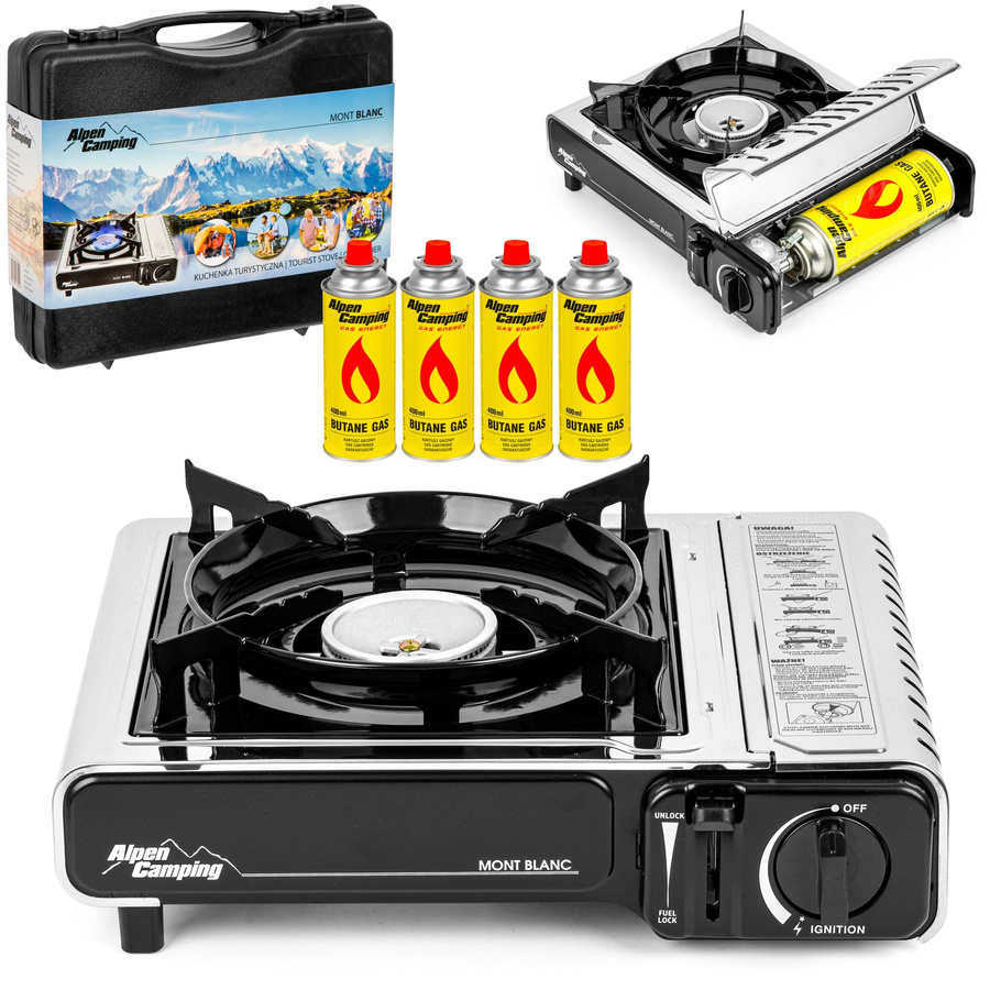 Kuchenka turystyczna Alpen Camping MontBlanc + kartusze x4