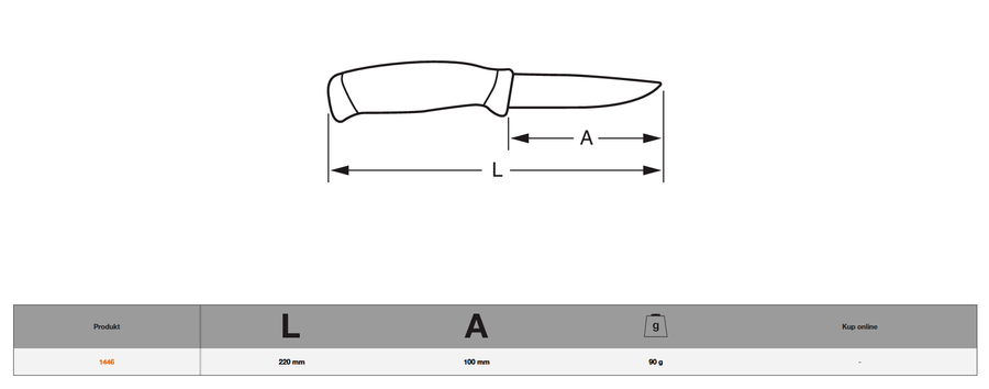Nóż BAHCO 1446 Finka uniwersalna z kaburą