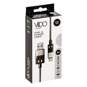 Przewód Viido USB-microUSB 2m szary