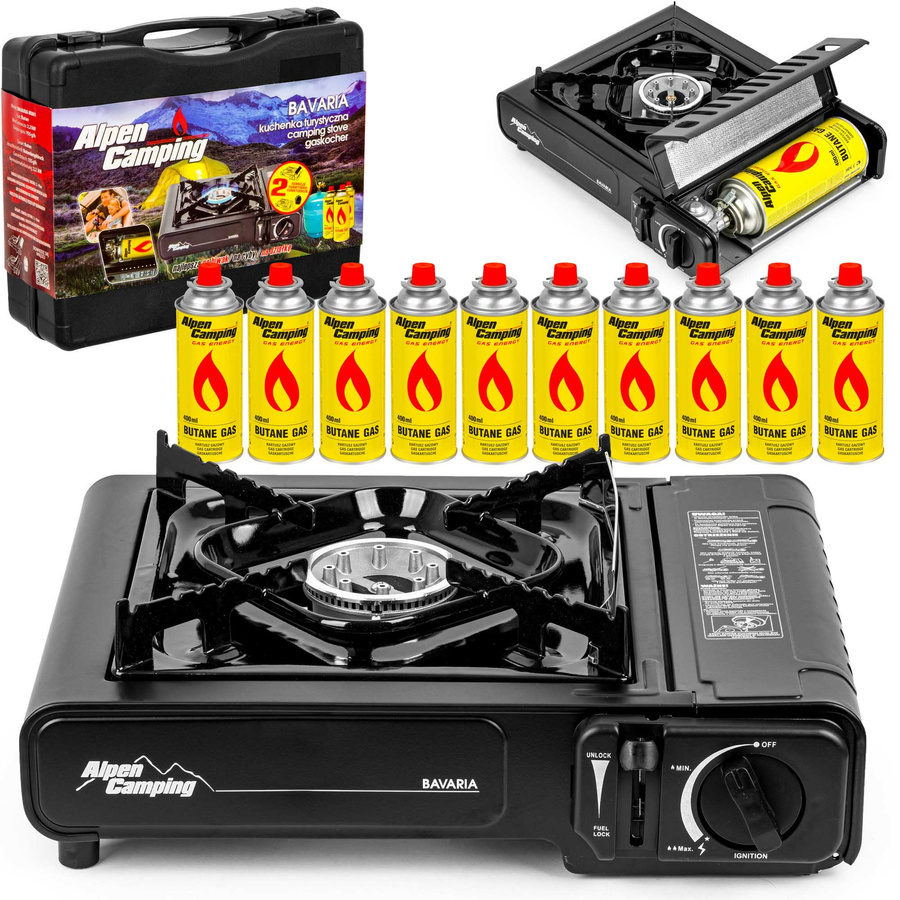 Kuchenka turystyczna Alpen Camping Bavaria + 10x kartusze