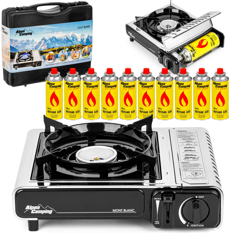 Kuchenka turystyczna Alpen Camping MontBlanc + kartusze x10
