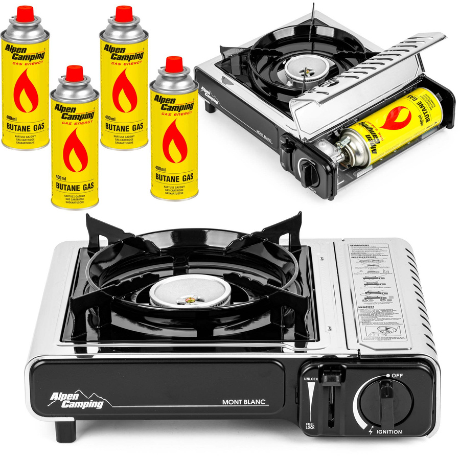 Kuchenka turystyczna Alpen Camping MontBlanc + kartusze x4